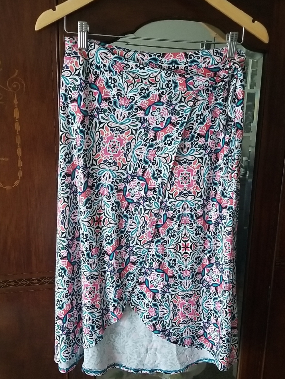 Cynthia Rowley Wrap Skirt in Pink Floral Tile Print